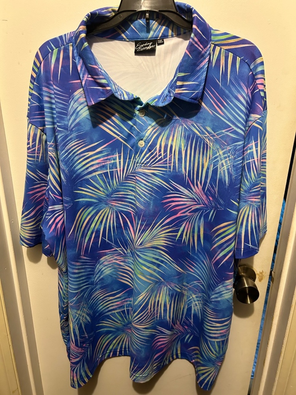 Sunday Swagger: Sundance Blue Tropical Print Men's Polo